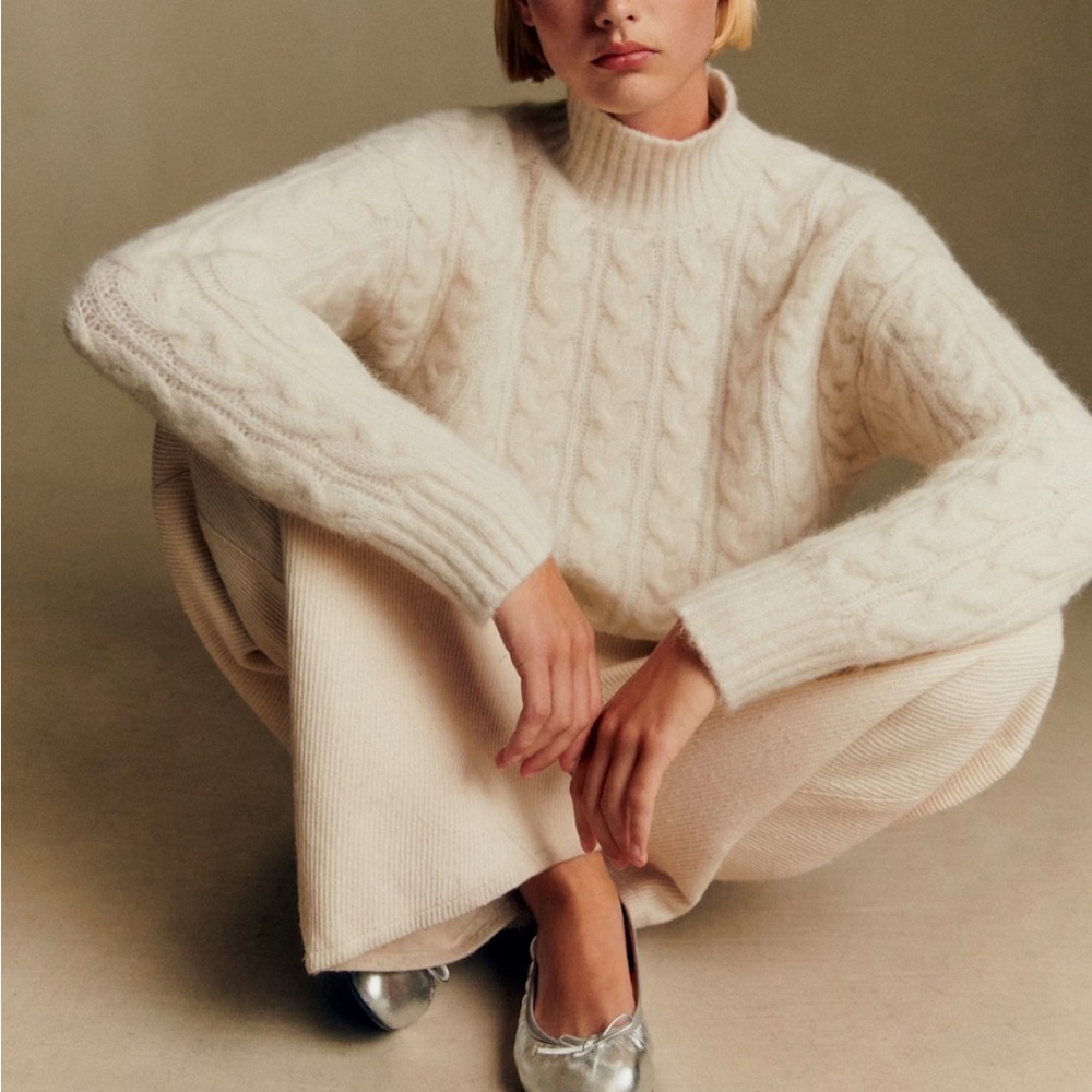 Sezane Hugo Sweater Ecru - Size XS